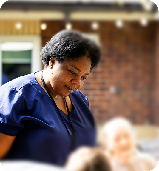 Outdoor breakfast at Moston Grange Nursing Home